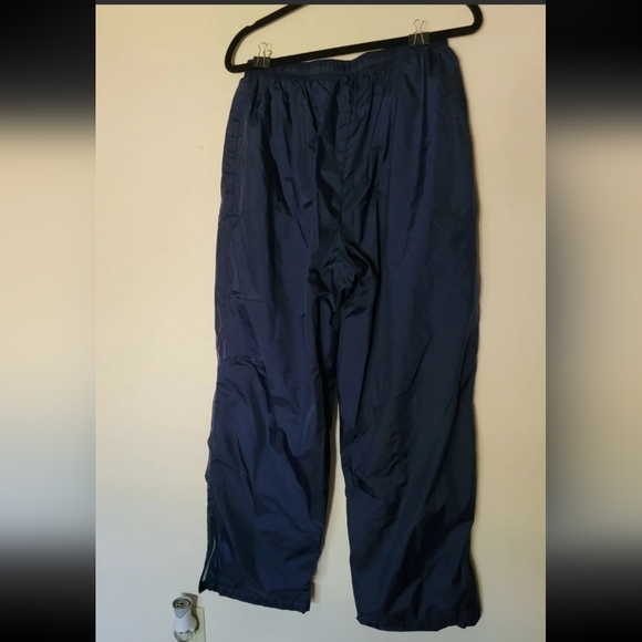 Vintage Style Nike Navy Blue Cotton Lined Track Pants w/ Elastic + Drawstring - Picture 4 of 6
